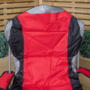 Luxury Padded High Back Outdoor Folding Chair With Cupholder In Red