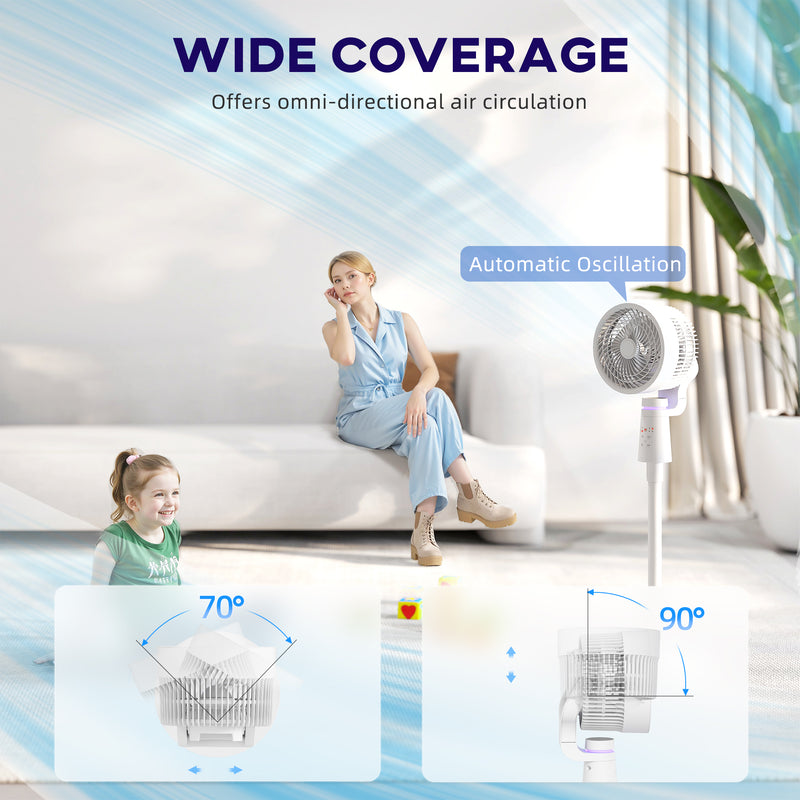 HOMCOM Pedestal Fan, Air Circulation Fan with Oscillating, Tilt