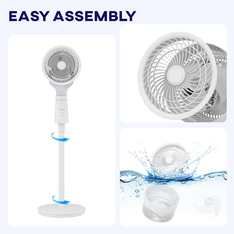 HOMCOM Pedestal Fan, Air Circulation Fan with Oscillating, Tilt