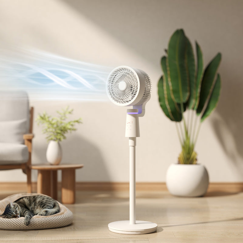 HOMCOM Pedestal Fan, Air Circulation Fan with Oscillating, Tilt