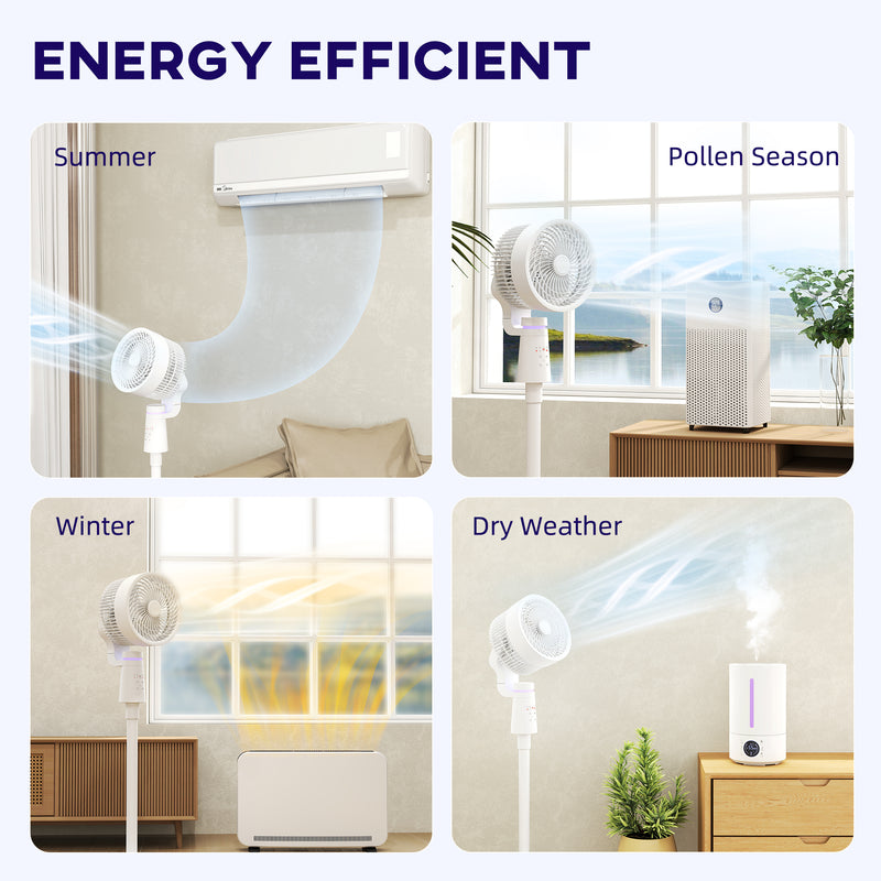 HOMCOM Pedestal Fan, Air Circulation Fan with Oscillating, Tilt