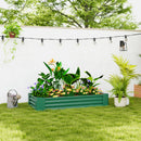 Outsunny Galvanised Raised Garden Bed, 180x90x30cm Raised Planter, Green