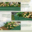 Outsunny Galvanised Raised Garden Bed, 180x90x30cm Raised Planter, Green