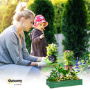 Outsunny Galvanised Raised Garden Bed, 180x90x30cm Raised Planter, Green