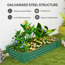 Outsunny Galvanised Raised Garden Bed, 180x90x30cm Raised Planter, Green