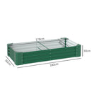 Outsunny Galvanised Raised Garden Bed, 180x90x30cm Raised Planter, Green