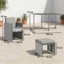 Outsunny 8 Seater Cube Rattan Garden Dining Set with Cushions, Light Grey