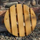 40cm Heavy Duty Traditional Wooden Plant Stand Trolley on Metal Castor Wheels