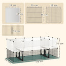 PawHut Pet Playpen with Waterproof Mat, DIY Small Animal Enclosure 34 Panels