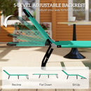 Outsunny Folding Lounge Chair, Outdoor Chaise Lounge For Bench Patio, Green
