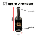1.4m Tall Outdoor Garden Patio Chiminea Log Burner Fire Pit with Log Store & Cover