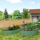 Outsunny Set of 2 Raised Beds for Garden with Metal Plant Stakes, Green