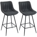 HOMCOM Swivel Bar Stools Set of 2, PU Leather Upholstered Bar Chairs, Black