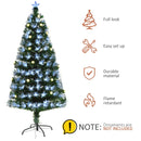 HOMCOM Fibre Optic Christmas Tree with Star Topper 5ft