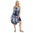 Tie Dye Tunic Dress - Navy & White