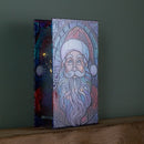 21cm Battery Operated Double Sided Stained Glass Santa Decoration with LEDs