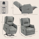 HOMCOM Power Lift Recliner Chair Dual Motor, Grey