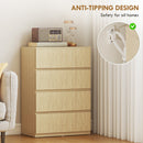 HOMCOM Bedroom Chest of Drawers, 4 Drawers Dresser, Drawer Unit, Natural