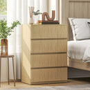 HOMCOM Bedroom Chest of Drawers, 4 Drawers Dresser, Drawer Unit, Natural