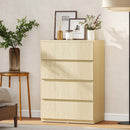 HOMCOM Bedroom Chest of Drawers, 4 Drawers Dresser, Drawer Unit, Natural