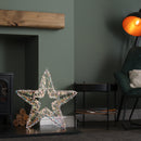 60cm Light up Iridescent Shimmer Christmas Star with 1440 Warm White LEDs