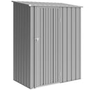 Outsunny Outdoor Storage Shed Steel Garden Shed W/ Lockable Door Grey