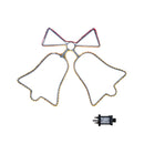 43cm x 32cm Light up Hanging Christmas Double Bell Silhouette with 196 LEDs