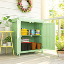 Outsunny Wooden Garden Shed W/ Hinged Roof, 74x43x88cm, Light Green
