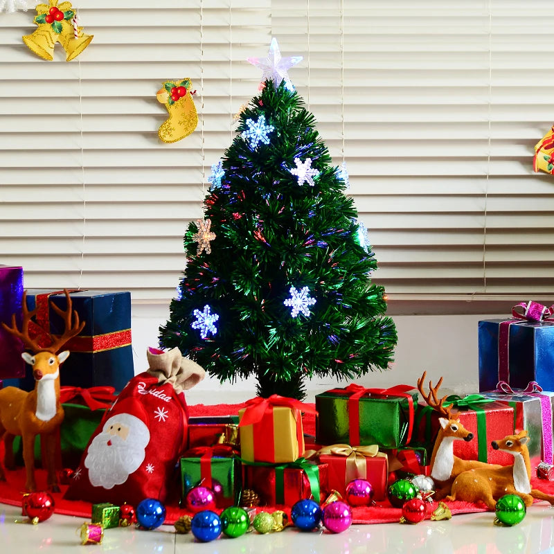 HOMCOM 3FT Green Fibre Optic Christmas Tree