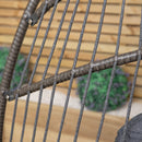 Samuel Alexander Grey Hanging Egg Chair With Stand Waterproof Cover And Cushions Steel Frame Rattan Outdoor Swing Chair Garden Seat Hammock Balcony Conservatory Furniture