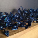 1.5m Glitter Leaf Christmas Garland Decoration in Midnight Blue