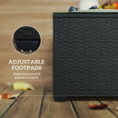 Outsunny Outdoor Coffee Table With Glass Top, Rattan Side Table