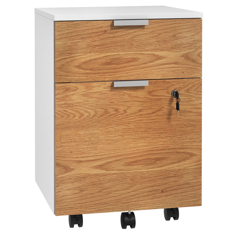 HOMCOM 2 Drawer Filing Cabinet with Adjustable Hanging Bars for A4 and Letter
