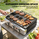 Outsunny 3 Burner Grill Griddle, Tabletop Gas BBQ With Grease Cup, Black