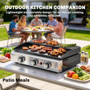 Outsunny 3 Burner Grill Griddle, Tabletop Gas BBQ With Grease Cup, Black