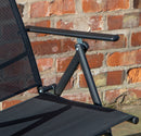 Outdoor Garden Patio Multi Position Reclining Folding Chair in Black