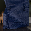 80 x 55cm Blue Soft Plush Christmas Sack with White Faux Fur Trim and Pom Poms