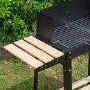 82 x 29cm Charcoal BBQ Grill Trolley with Shelves on Wheels
