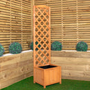 1.6m Samuel Alexander Natural Wooden Freestanding Garden Trellis with Raised Bed Planter