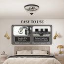 HOMCOM Chandelier Crystal Ceiling Light With E14 Base 2-Lights, Black
