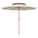 Outsunny 2.7 M Garden Parasol With Double Top, Cream White