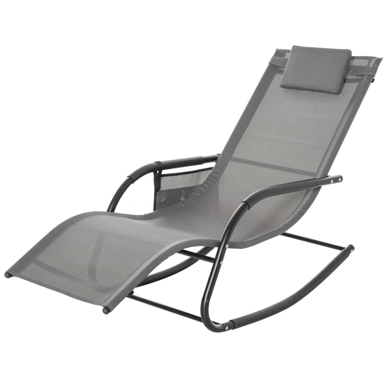 Outsunny Lounger Rocking Chair - Grey