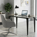 HOMCOM Dining Table For 4, Kitchen Table With Sintered Stone Tabletop, Brown