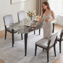 HOMCOM Dining Table For 4, Kitchen Table With Sintered Stone Tabletop, Brown