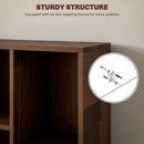 HOMCOM Bookcase Modern Bookshelf Cabinet for Home Office Walnut