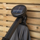 3m Solar Powered Lit Banana Cantilever Garden Parasol with LEDs & Base Weights Included in Grey