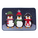 60cm x 40cm Frosty Penguins Fabric Christmas Doormat