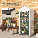 Outsunny Portable 4-Tier Mini Greenhouse Plant Grow House Shed W/ Cover