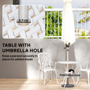 Outsunny 3 PCs Garden Bistro Set Outdoor Garden Furniture Set W/ Umbrella Hole