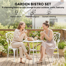 Outsunny 3 PCs Garden Bistro Set Outdoor Garden Furniture Set W/ Umbrella Hole
